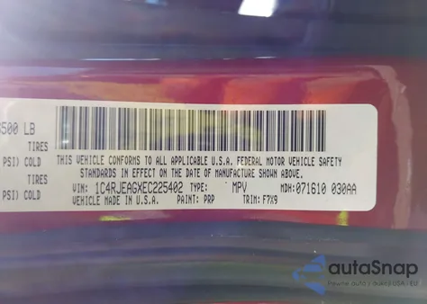 2014 Jeep Grand Cherokee Laredo из США, поврежденный, VIN 1C4RJEAGXEC225402